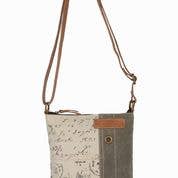 Vintage Script Up-Cycled Canvas Crossbody M-5931 - The Wander Brand