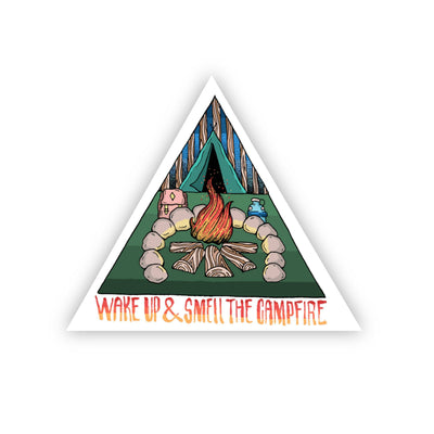 Wake Up & Smell the Campfire Sticker - The Wander Brand