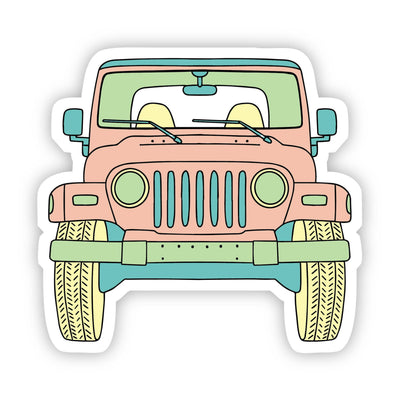 Multicolor Jeep Front Aesthetic Sticker - The Wander Brand
