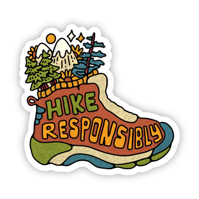 Hike responsibly nature sticker - The Wander Brand