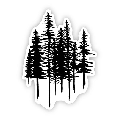 Trees Nature Sticker (Black and White) - The Wander Brand